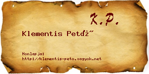 Klementis Pető névjegykártya